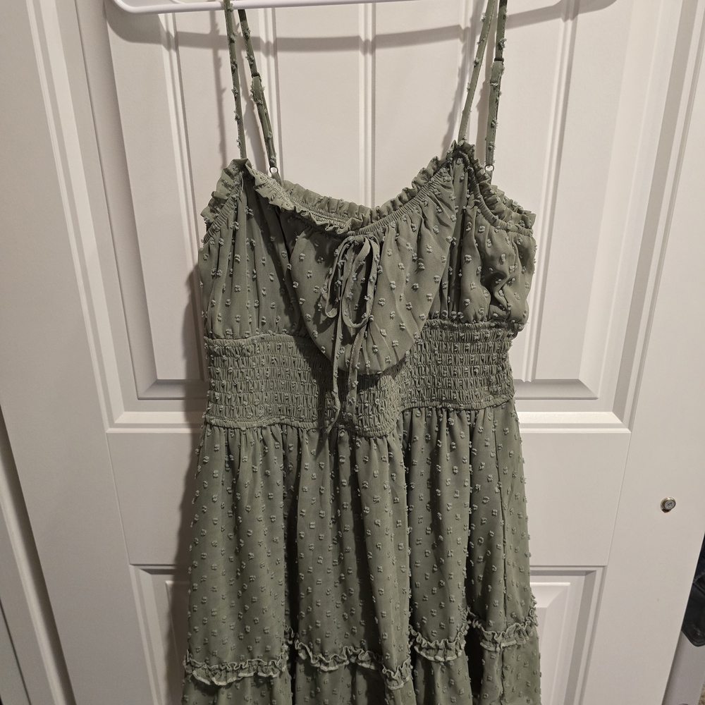 Trixxi Sage Green Ruffled Top